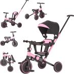 Bacany 子供用三輪車 7in1 三輪車 ステップ付き 折りたたみ 手押し棒 おしゃれ 1