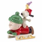 Lenoxピーナッツスヌーピー's Sledding Adventure Figurine CharlieブラウンBest Friend並行輸入品