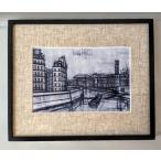 ベルナール・ビュッフェ 複製画の額装品  額縁外寸 44.5ｘ37.0ｘ2.0cm 内寸　42.4x34.8cm（四ツ）    絵  29.5x19.5cm  [m-682]