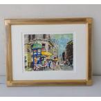 児玉 幸雄「セーヌの眺め」 版画  額縁外寸42.5ｘ33.5ｘ1.5cm  内寸37.9ｘ28.8cm 太子　絵24.0ｘ18.0cm[m-694]