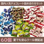 【60個】クール便でのお届け 国内チョコレート詰め合わせ60個 ブラックサンダー アルフォート マカダミア アポロチョコ たけのこの里 ポイント消化 お菓子