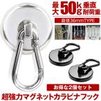カラビナ マグネット フック 2個セット シェード 強力 マグネットフック サンシェード オーニング カラビナ付磁石 磁石 超強力 36mm