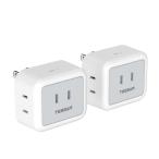 コンセントタップ TESSAN 3AC口 電源タップ 雷ガード コンセント 分岐 直挿しマルチタップ 蛸足コンセント コンパクト 2個セット