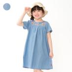 o цветок вышивка Denim короткий рукав One-piece 