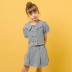 [2 позиций комплект ] Denim ska LAP цвет tops + юбка в складку 