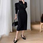  бесплатная доставка офис casual длинный One-piece красивый . талия Mark женский осень-зима тугой платье одноцветный 