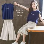 韓国子供服 セットアップ 上下セット 子供服 ジャージ キッズ ズボン Tシャツ 女の子 カジュアル 夏 ワイドパンツ 半袖 薄手 ゆったり 2点セット 可愛い 涼しい