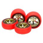  Tamiya (TAMIYA) Mini 4WD специальный проект полный обтекатель Mini 4WD 30 годовщина красный потертость k шина & золотой металлизированные колеса 95665