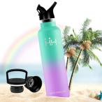 BOONSHAK スポーツドリンク 水筒 1000ml 真空断熱 二種類の蓋付属 炭酸対応 ステンレスボトル 1リットル 子供 保冷 長時間保温 1L かわいい 運動 持
