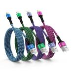 Ocbuo iphone 充電ケーブル【4本組/4色/MFi認証】アイフォン 充電ケーブル ライトニングケーブル 2.4A急速充電 lightning usbケーブル アイホン充電