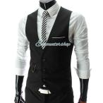  лучший мужской выполненный в строгом стиле лучший жилет лучший костюм лучший форма choki тонкий передний открытие V шея формальный бизнес свадьба ko-tine-to