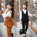 ショッピング入学式 スーツ 女の子 入学式 パンツスーツ 女の子 フォーマルスーツ 韓国 子供服 ブラック カーキ 子供スーツ キッズ ブラウス ベスト パンツ 3点 卒業式 110 160 ピアノ 発表会