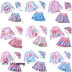 スクール水着 セパレート セット 女の子 スカート 女子 女児 キッズ インナー付き 学生 UVカット 海水浴 水泳帽 スイムキャップ付 70 80 90 100 110 120cm