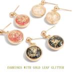 Yahoo! Yahoo!ショッピング(ヤフー ショッピング)ピアス レディース 金箔 ラメ入り ジュエル パーティー 会合 デイリー カジュアル