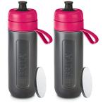 ブリタ 浄水器 水筒 ウォーターボトル 携帯 ボトル型 2本セット 600ml アクティブ ピンク マイクロディスクフィルター【日本正規品】