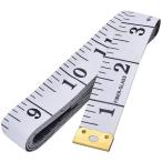 体測定定規縫製布テーラーテープ測定胸部/ウエスト周囲のソフトテープ、60インチ/ 150 cmホワイト、フォントブラック