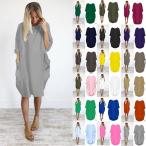  туника длинный рубашка рубашка женский One-piece карман long T body type покрытие cut and sewn надеты .. перо тканый свободно одноцветный весна осень длинный рукав осень предмет 