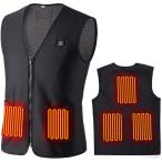 加熱ベスト 電熱ベスト ダブルスイッチ加熱服 前後独立温度設定可能 USB充電式電熱ベスト 3段温度調整 保温 防寒 超軽量