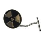 Black and Gold Toned Radioactive Symbol Tie Tack