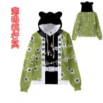 コスプレ衣装 鬼滅の刃 グッズ風 子供大人用 岩柱 悲鳴嶼行冥 長袖スウェット 猫耳 フード付き パーカー 春秋 仮装日常服
