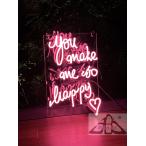  neon автограф You make me so happy розовый Heart есть орнамент led табличка american смешанные товары модный интерьер магазинный балка illumination выполненный под заказ возможность 