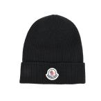 ショッピングモンクレール MONCLER モンクレール ブラックニットキャップ帽子 3B70500 A9342 999 イタリア正規品 新品　並行輸入品