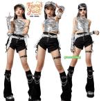 K-POP способ костюм серебряный Kids Dance девочка выставить s шорты hip-hop stage Performance постановка одежда Корея способ 