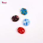 Yahoo! Yahoo!ショッピング(ヤフー ショッピング)ミルフィオリガラス10 オーバル平 ミックス 約10×12mm 4ヶ入り | ガラスビーズ ミルフィオリ ミルフィオリビーズ フラワー ビーズ アクセ