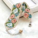 ビーズ　ビーズキット　デリカビーズ織りアクセサリーキット シャルダンローズ・ブレスレット シルバー BFK-499｜ブレス｜