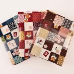 お散歩日より 柴犬格子 シーチング 50cm カットクロス | 生地 布 布地 はぎれ カット布 コットン100％ 犬 いぬ イヌ 豆柴 ドッグ ワンちゃん わんちゃん 和調