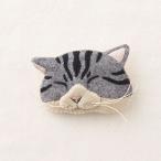 フェルトと刺繍でつくる 猫のブローチ キット シロサバ NSB-2 | フェルトキット 刺繍キット ねこ 白サバ