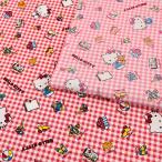  Sanrio Hello Kitty серебристый жевательная резинка oks50cm единица измерения l порез продажа продается куском ткань ткань ткань герой Kitty Chan в клетку retro хлопок 100% симпатичный 