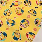 ショッピングミニオン ミニオン スイーツ柄 オックス 50cm単位 | 切売り 切り売り 生地 布 布地 コットン100％ キャラクター ミニオンズ イエロー アニメ 映画