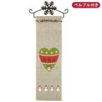 ショッピングsnowman 刺繍キット 輸入 RICO Ｗall hanging heart with snowman ベルプル付き クリスマス クロスステッチ 冬刺繍