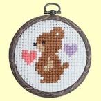 夏休み 冬休み 工作 女の子 工作キット 自由研究 小学生ルシアン（コスモ）　クロスステッチ　初心者向け　刺繍キットまんまるフレーム　くま 送料無料