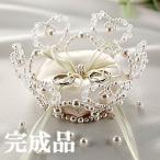 リングピロー 完成品　グレースフラワー クラウン【シャンパンゴールド】/パナミ