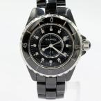 シャネル(CHANEL)J12 セラミック 12Pダイヤモンド H1625 時計 レディース ブラック(中古)