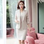 スーツ　レディース ビジネススーツ  ワンピーススーツ 長袖 2点セット オフィス 通勤 就活 面接  　事務服 制服　入学式/入社/卒業式　長袖