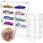 アクリル本舗 トミカ 収納 棚 トミカケース 8マス 2個セット 壁掛け用穴開き ミニカー 収納 駐車場 ボックス パーキング ディスプレイ コレクション ケース 鑑賞