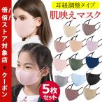 マスク 接触冷感 立体 子供マスク 大人用 春夏用 蒸れない 5枚セット 耳紐調整タイプ 布マスク 個包装 快適 洗える 息しやすい 日焼け止め 大きめ 小顔 ベージュ