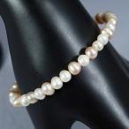 淡水パール　ブレスレット1連　天然色　5-6ｍｍ