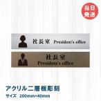 室名札 アクリル製　200mmx40mm  オリジナル室名プレート　社長室 社長室表札　レーザー彫刻（厚み1.5ｍｍ）