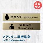 室名札 アクリル製　200mmx40mm  オリジナル室名プレート　管理人室 管理人室表札 レーザー彫刻（厚み1.5ｍｍ）