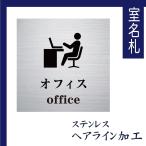室名札 オフィス オフィス表札　ステンレス製　100mmx100mm オリジナル室名プレート　UV印刷（ステンレスヘアライン加工/厚み1ｍｍ）