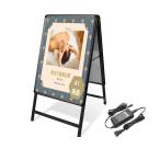 看板 LED看板 A型パネル看板 グリップ  W640*H1225 屋外対応 黒色 両面 A1サイズ   A型看板 LEDパネル グリップ式 A型看板 alp-a1d-bk-gt