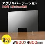 [日本製]飛沫防止 透明アクリルパーテーション W800*H600mm 窓付き 対面式スクリーン デスク用仕切り板  間仕切り板 アクリル板 衝立  jap-r8060-m30