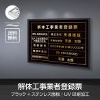 【Signkingdom】解体工事業者登録票 表示看板 W520×H370mm金看板 各種業者不動産看板 各種業者 許可看板事務所用（l1138-kaitai）