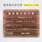 建設業の許可票 デザインパターンver 看板 標識 建設業 許可票 建設業許可票 アクリル おしゃれ 錆びない ウッド ヴィンテージ ｜ デザイン：A001 木目調