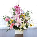 造花 仏花 ユリと胡蝶蘭のお供えアレンジ CT触媒 シルクフラワー 造花 お供え花 お彼岸 お盆 お仏壇 仏花 bar