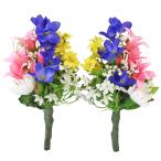 仏花 造花 紫の桔梗と菊の小花束一対 仏壇用 小さめ CT触媒 お盆 お供え 仏壇 btb